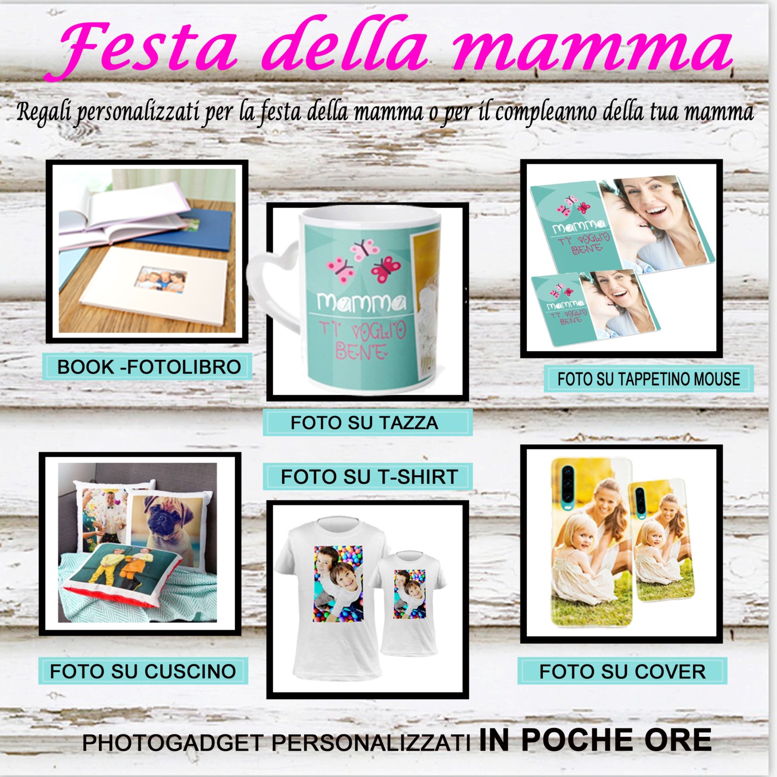 TELA PERSONALIZZATA CON FOTO A BOLOGNA E SAN LAZZARO DI SAVENA PER LA FESTA DELLA MAMMA