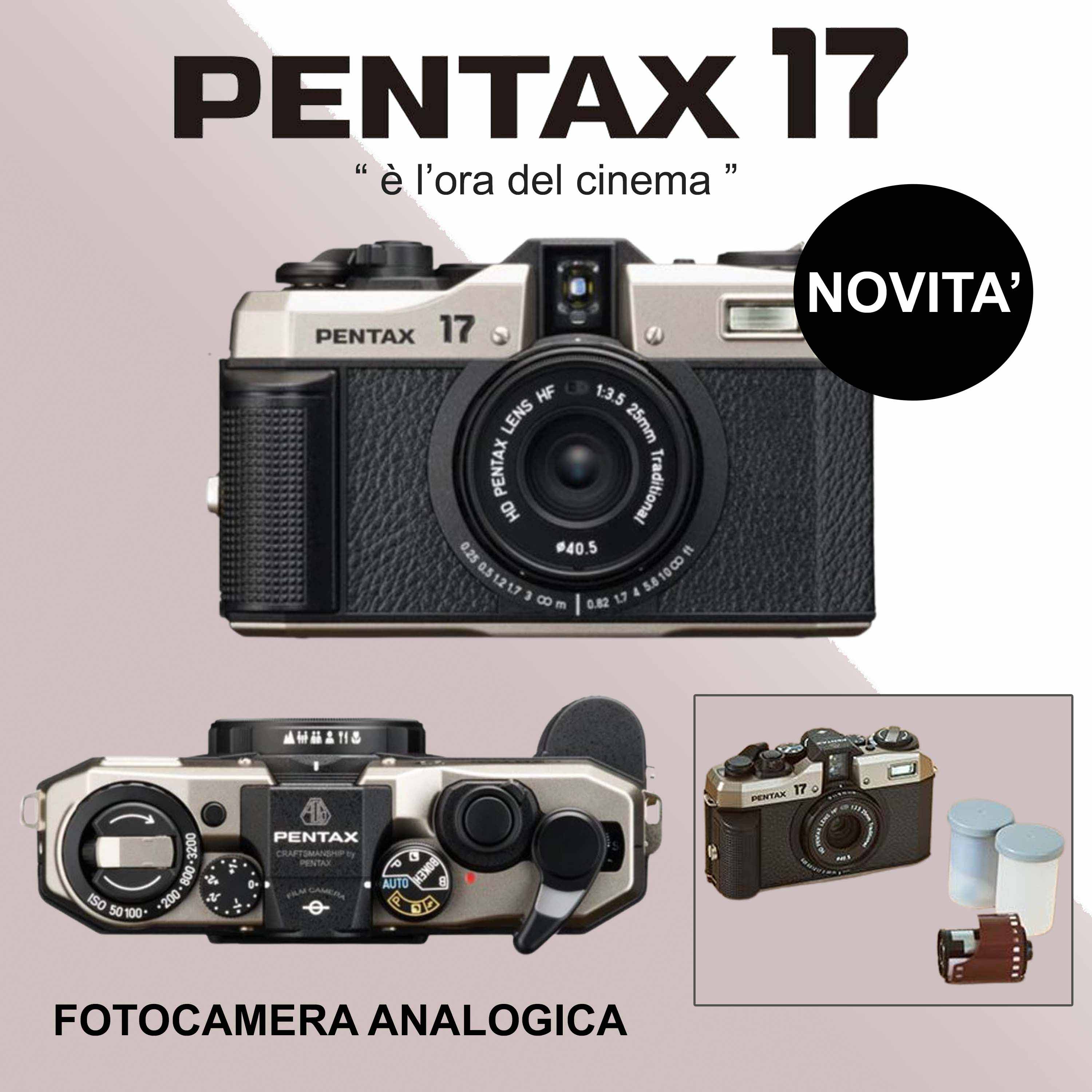 PENTAX 17 FOTOCAMERA ANALOGICA A RULLINO  NOVITA’ A BOLOGNA, BOLOGNA CENTRO STORICO E SAN LAZZARO DI SAVENA CALABRESE FOTOTTICA GROUP: www.calabresefotottica.it