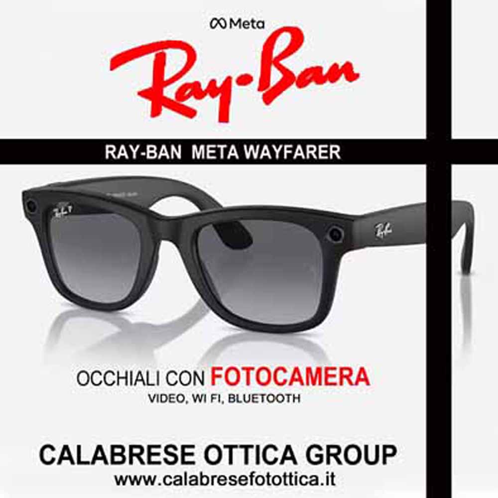 RAYBAN META OCCHIALE DA SOLE E DA VISTA CON FOTOCAMERA. CALABRESE FOTOTTICA A BOLOGNA, BOLOGNA CENTRO STORICO QUADRILATERO E SAN LAZZARO DI SAVENA www.calabresefotottica.it